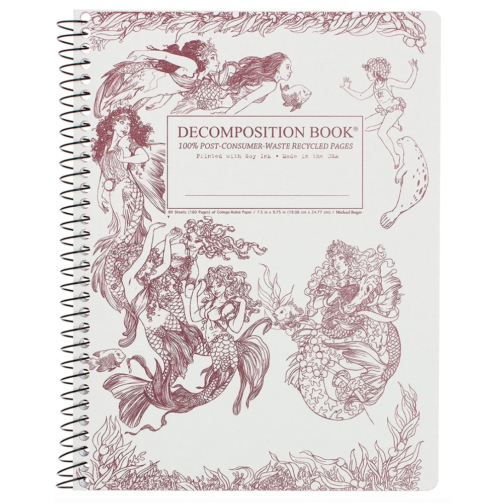 Michael Roger Press, Composition Book, Art & School, 9"x7", Decomp Book, Mermaids, 267567